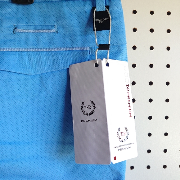 T.R Premium Mini Dot Chino Pants Blue Size 38x34 - Picture 11 of 12